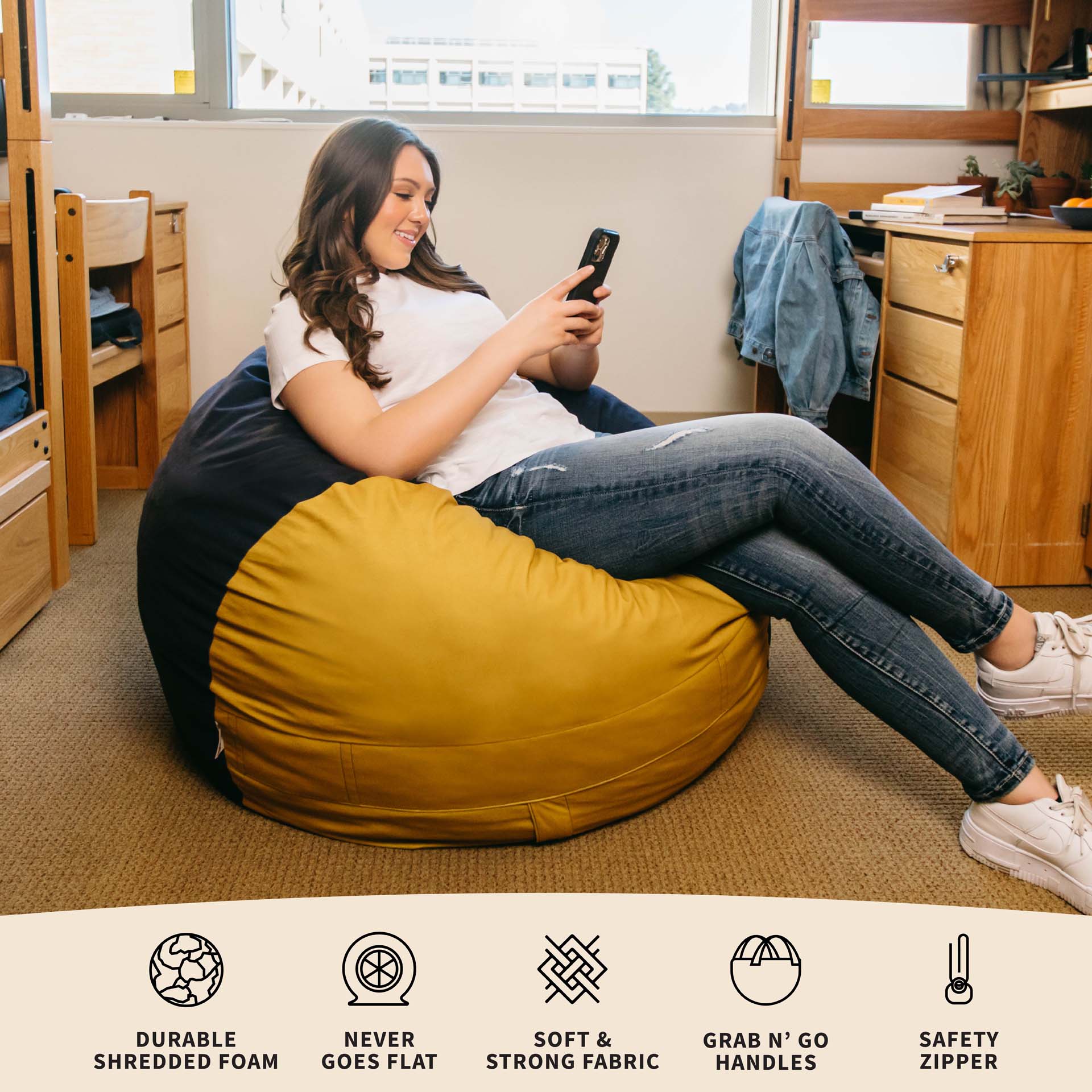 Fuf® 4Ft Foam Bean Bag