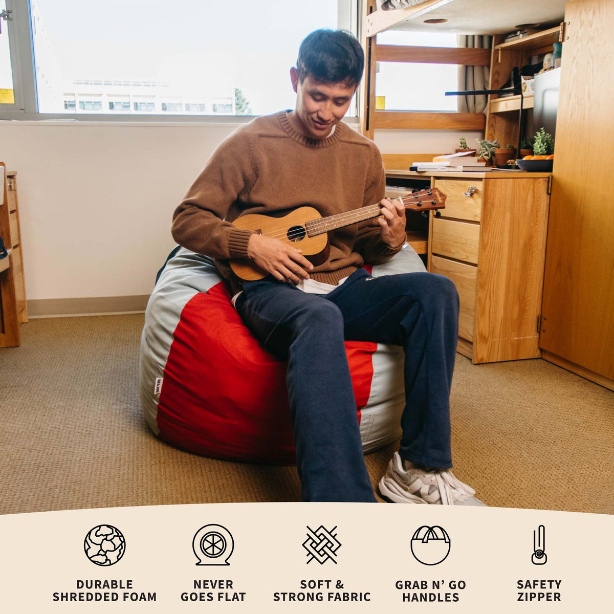 Fuf® 4Ft Foam Bean Bag