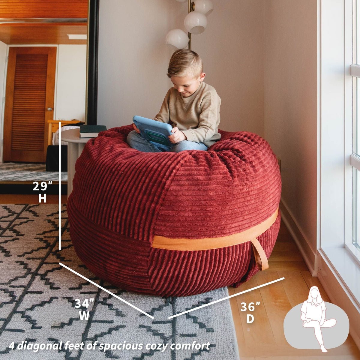 Fuf® 4Ft Foam Bean Bag