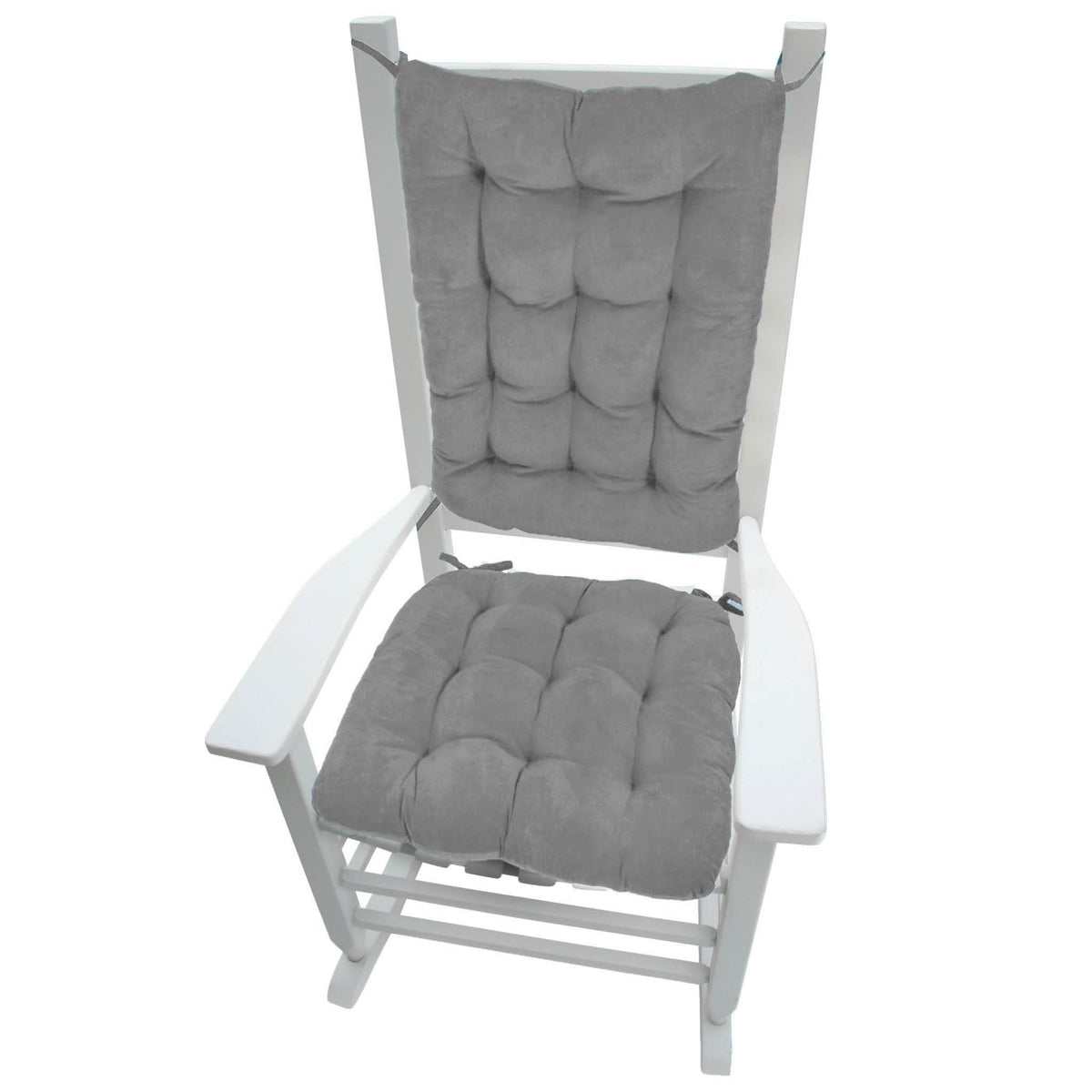 Corduroy Pinwale Silver Grey Rocking Chair Cushions - Machine Washable