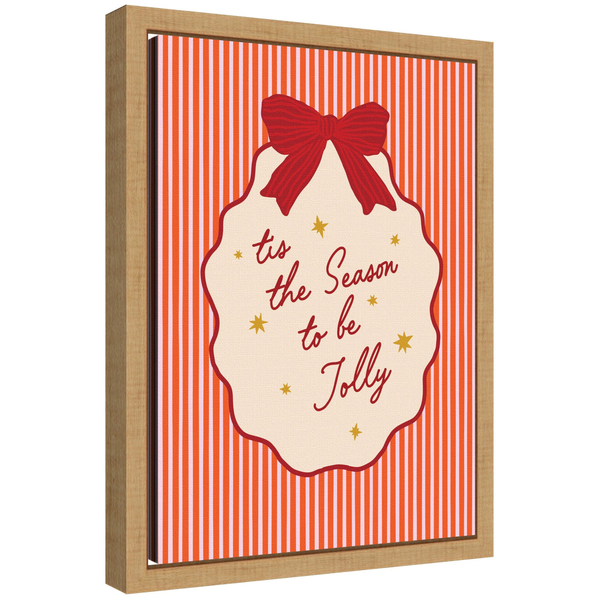Retro Tis the Season Jolly by Lucky Guava Framed Canvas Wall Art Print