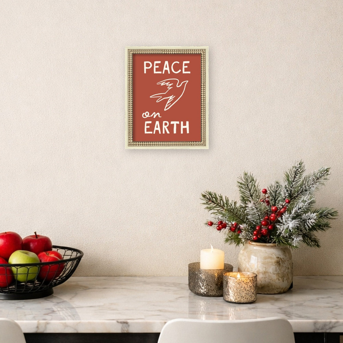 Peace on Earth by Kikiandnim Framed Mounted Canvas Wall Art Print