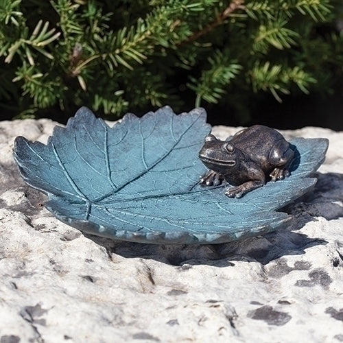 2.25" HIGH FROG ON LEAF BIRD BATH
