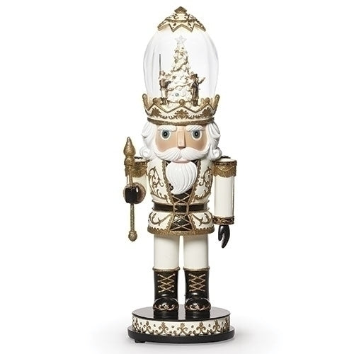 Lighted Musical White Nutcracker with Rotation