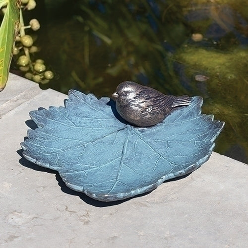 2.25" HIGH BIRD ON LEAF BIRD BATH