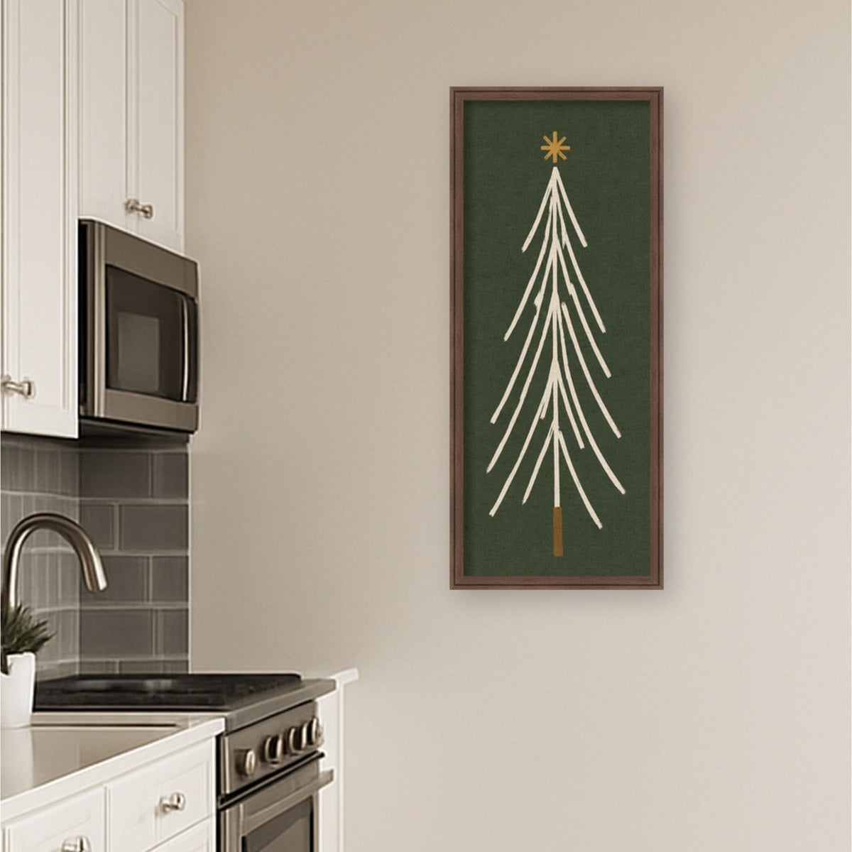 Kate and Laurel Framed Fabric Pinboard Minimalist Tree Panel
