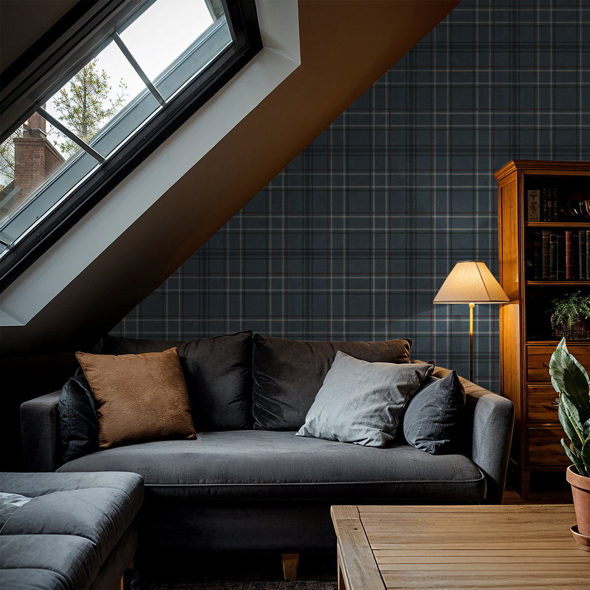 French Plaid Wallpaper