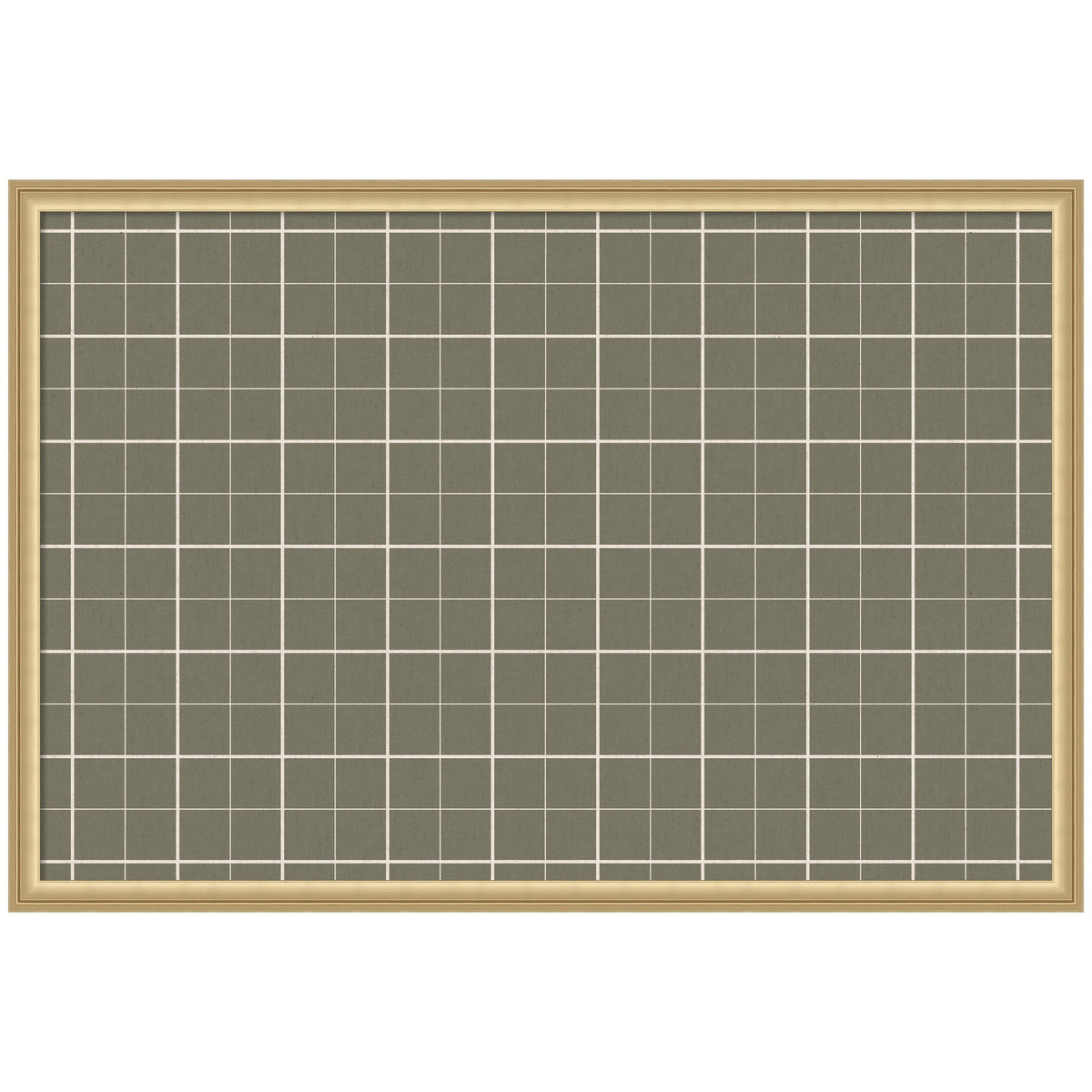 Framed Fabric Pinboard Sage Green Plaid Wall Organization