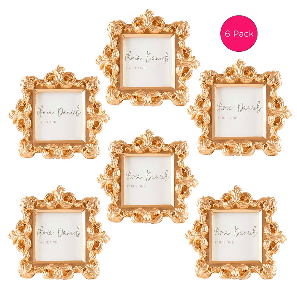 Royale Gold Baroque Place Card/Photo Holder (Set of 6)