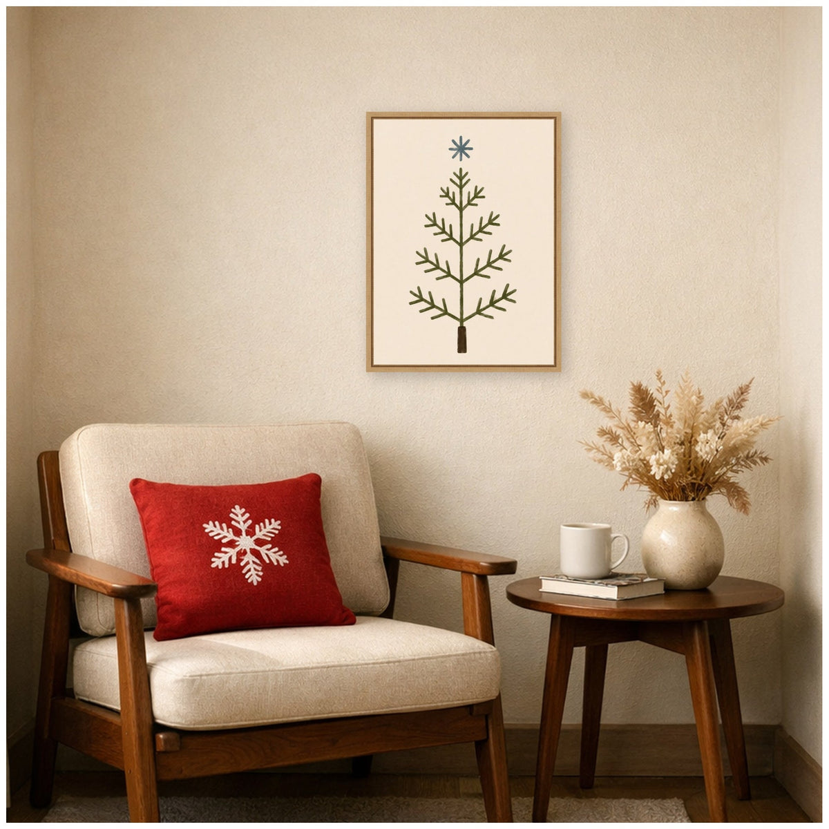 Scandinavian Tree by Laura Moss Framed Canvas Wall Art Print