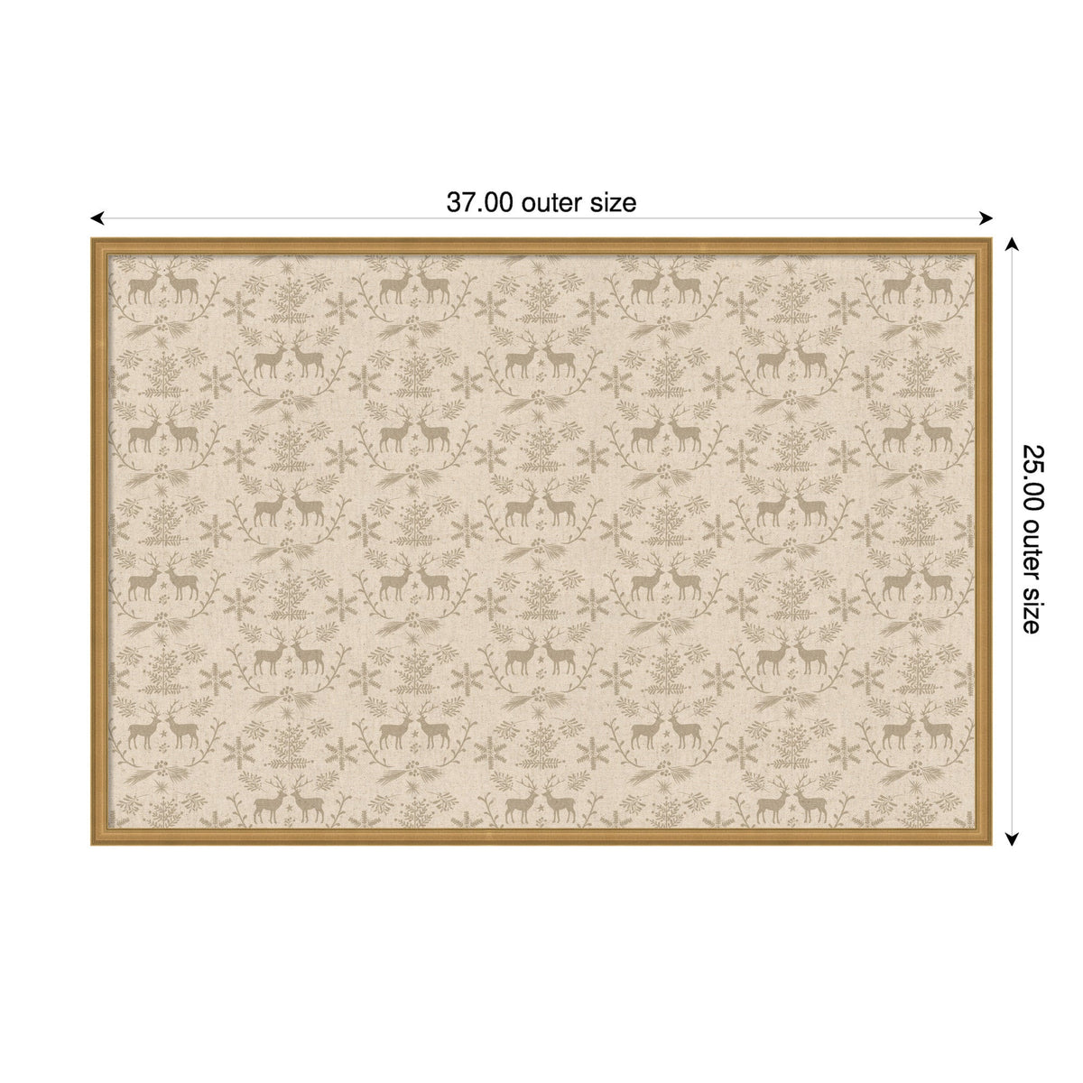 Framed Fabric Magnetic Board Reindeer Linen Wall Organization