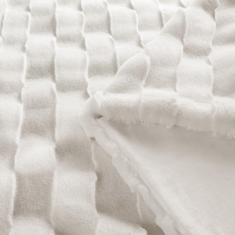 Vivienne Faux Fur Throw - Ivory