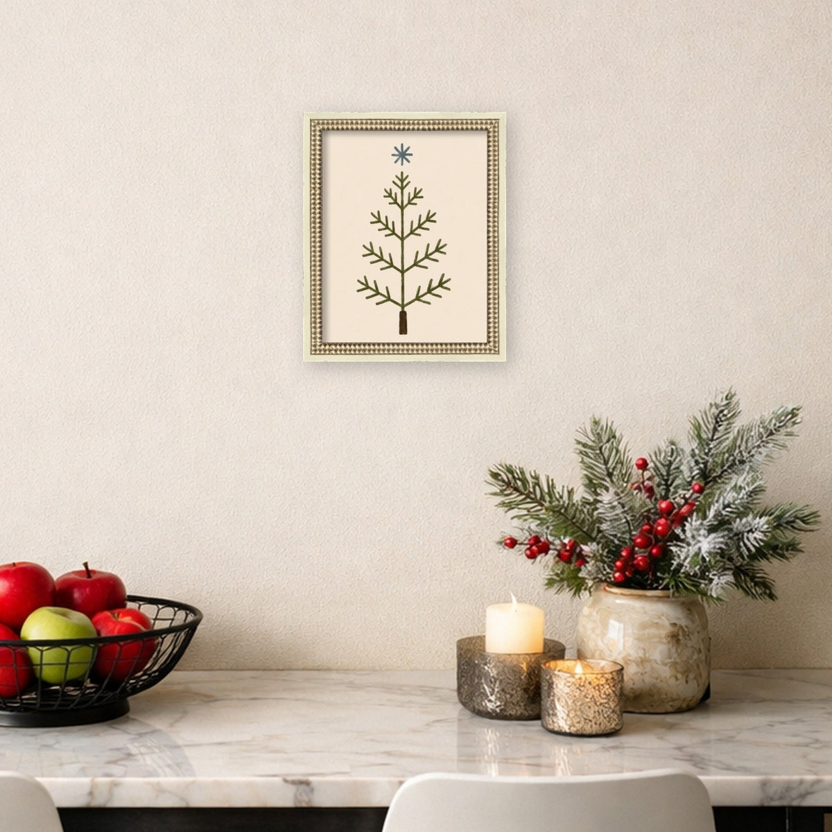 Scandinavian Tree by Laura Moss Framed Mounted Canvas Wall Art Print