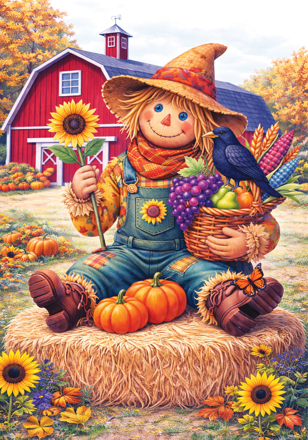 Scarecrow Sunflowers- Wind Current Flag