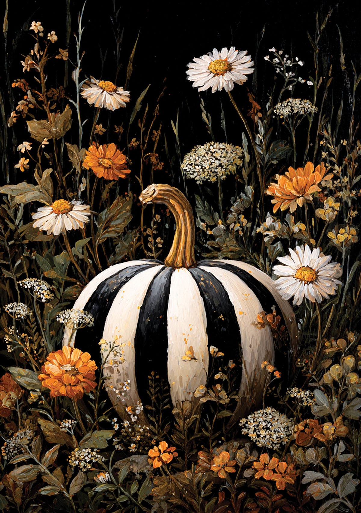 Striped Pumpkin Wildflowers- Wind Current Flag