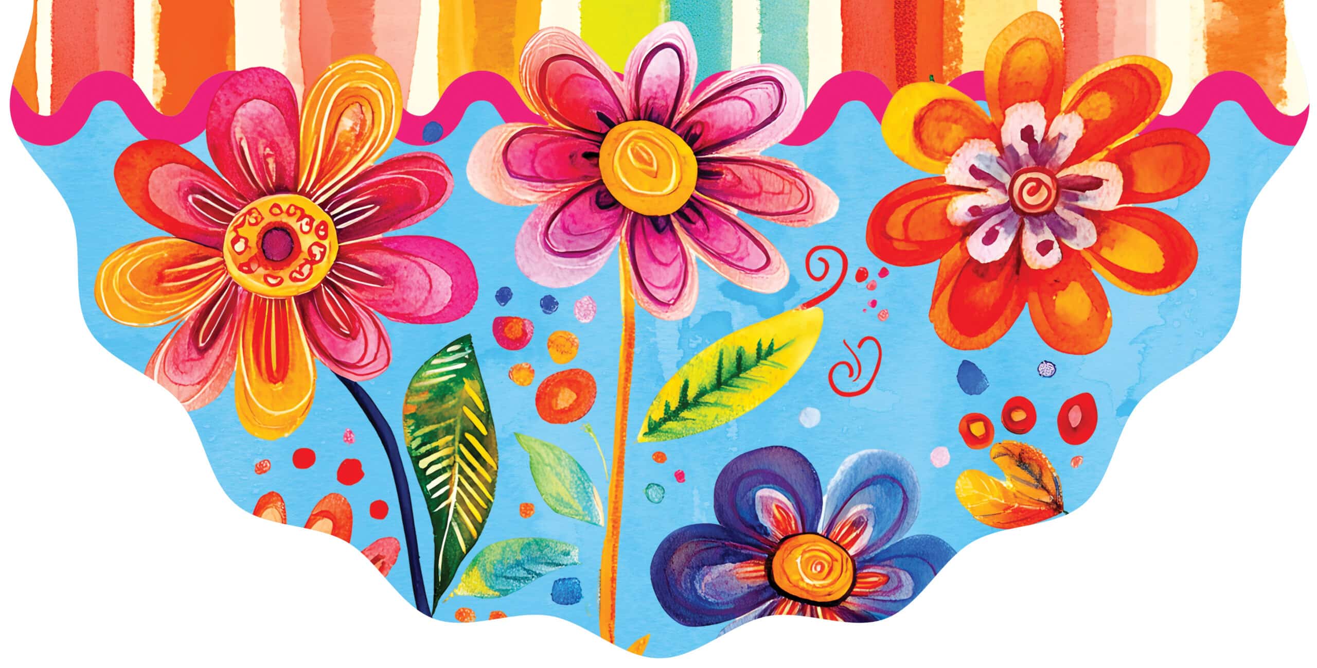 Vinyl Bunting-Funky Flowers