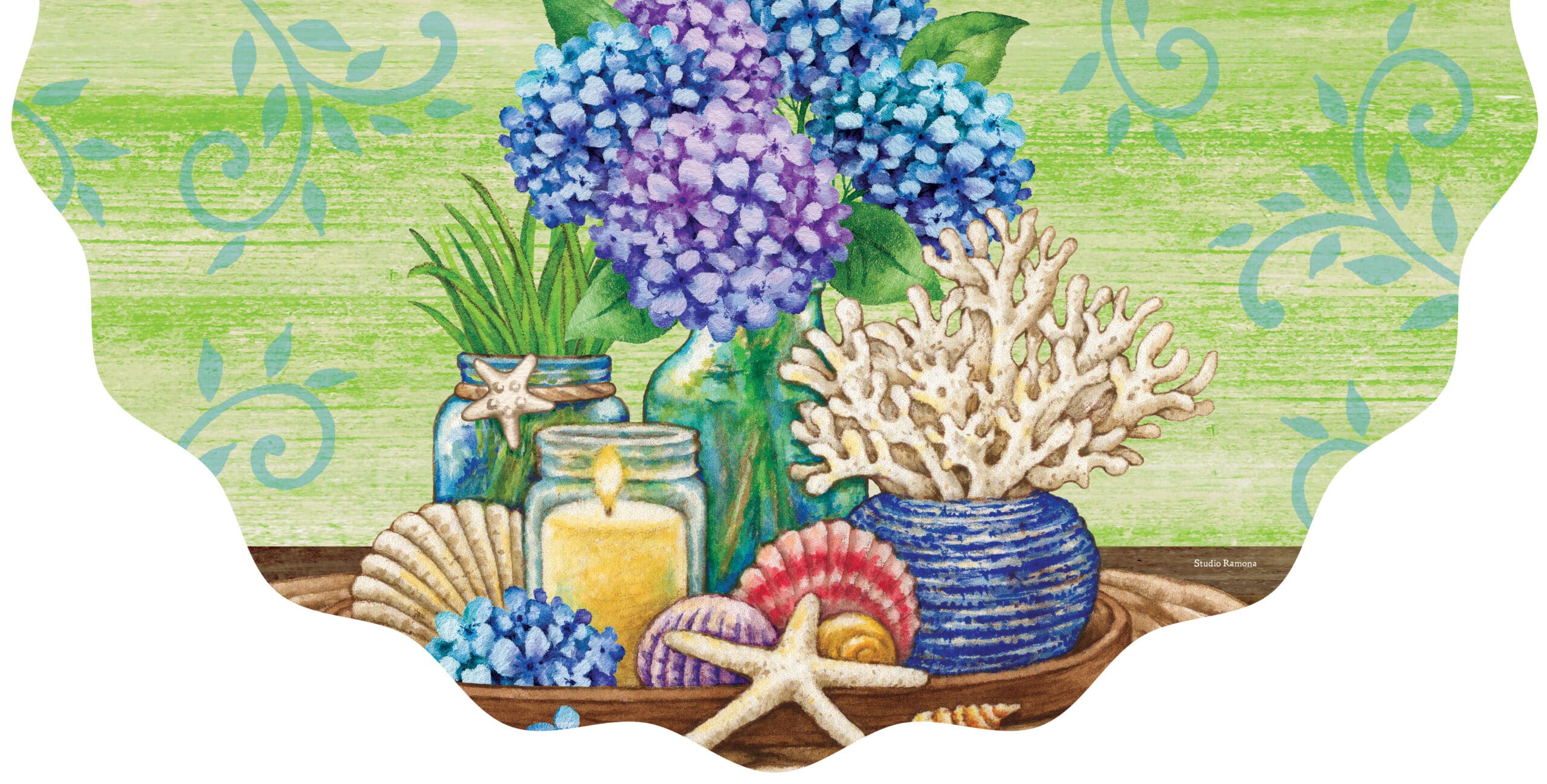Vinyl Bunting-Hydrangeas Still Life