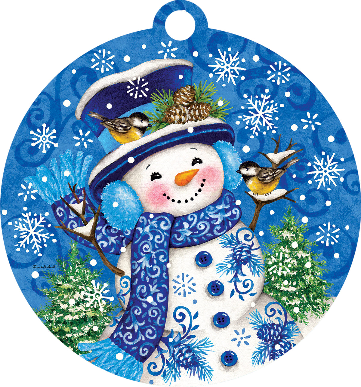 Chinoiserie Snowman-LG Hang Around