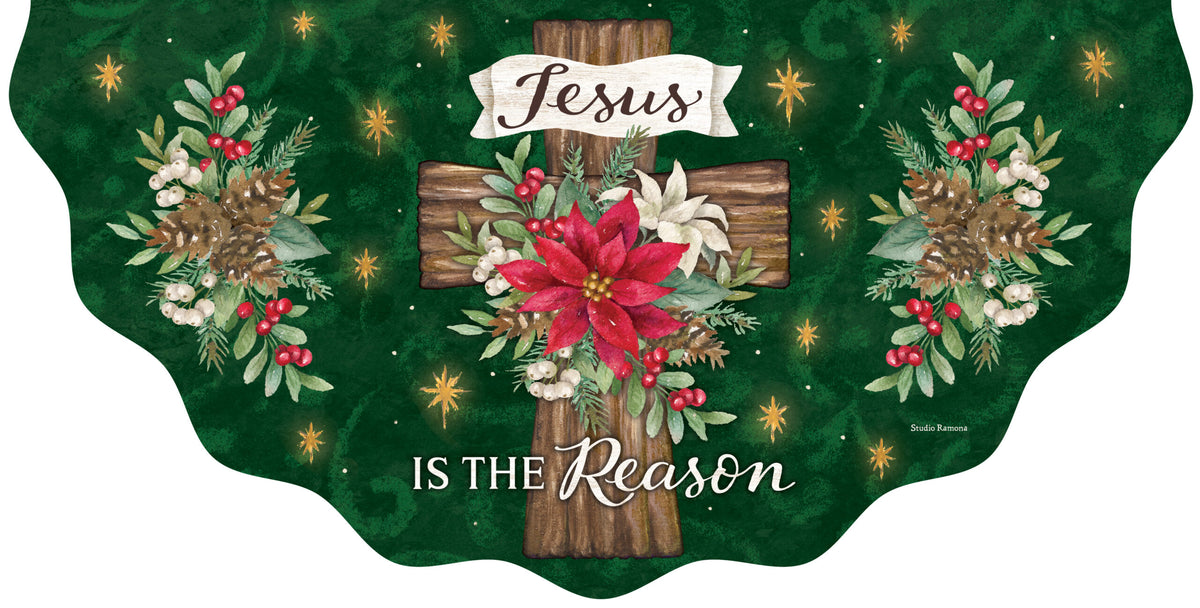 Poinsettia Cross-Vinyl Bunting