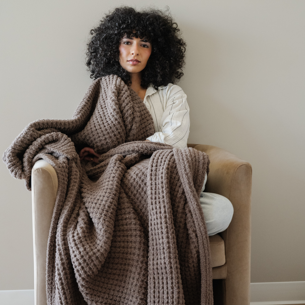 WAFFLE KNIT XL THROW BLANKETS