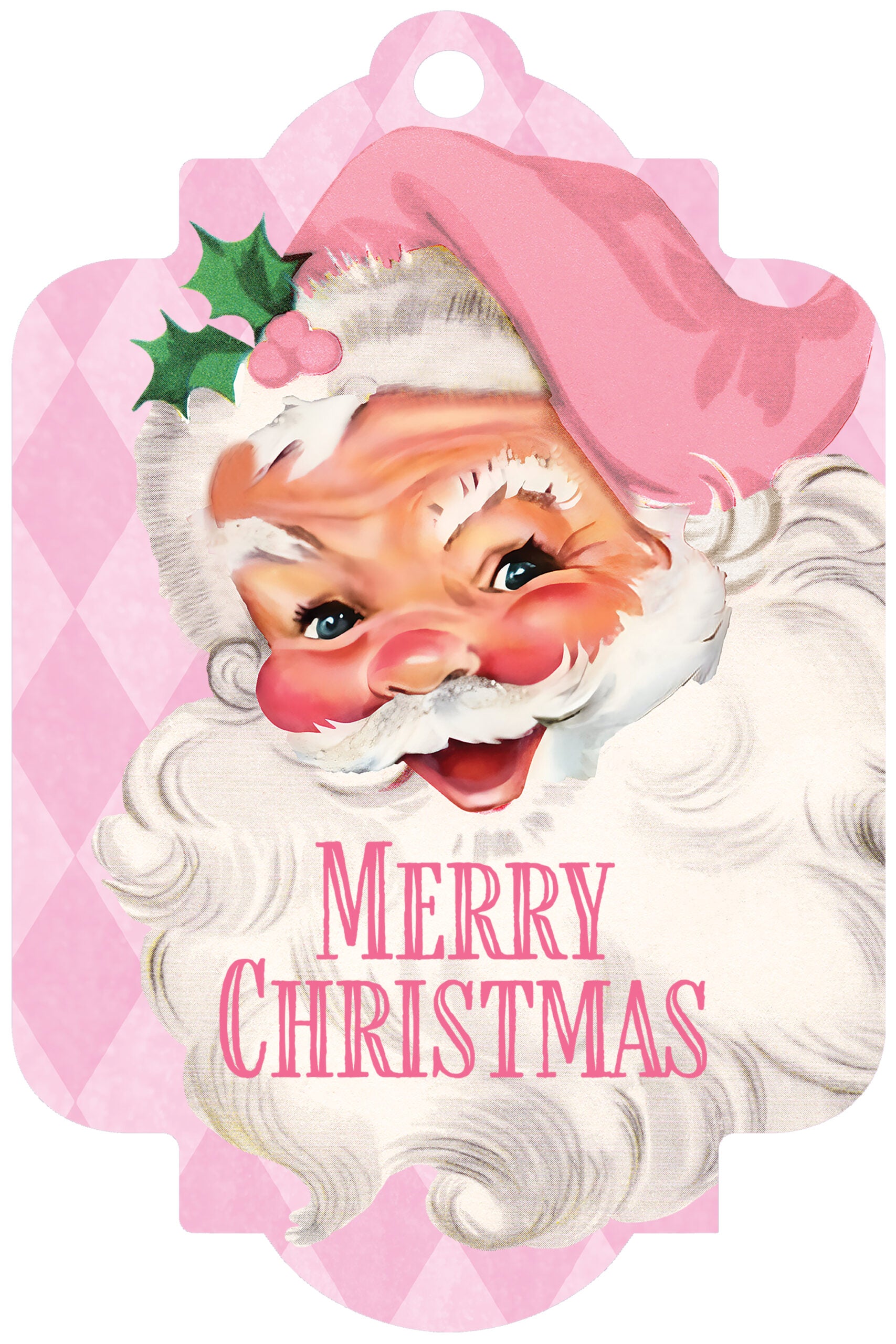 Deluxe Door Decor-Pink Santa