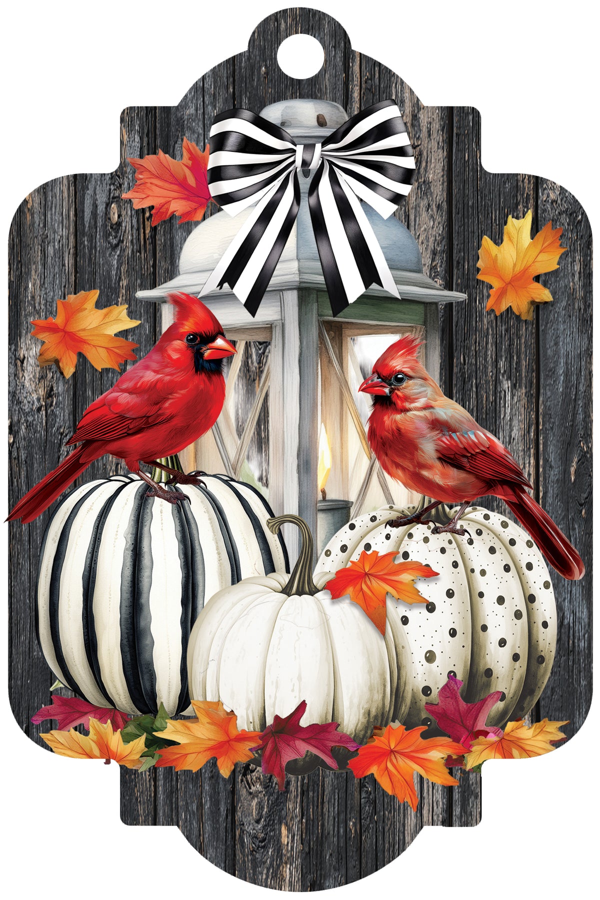 Cardinals Lantern- Deluxe Door Decor