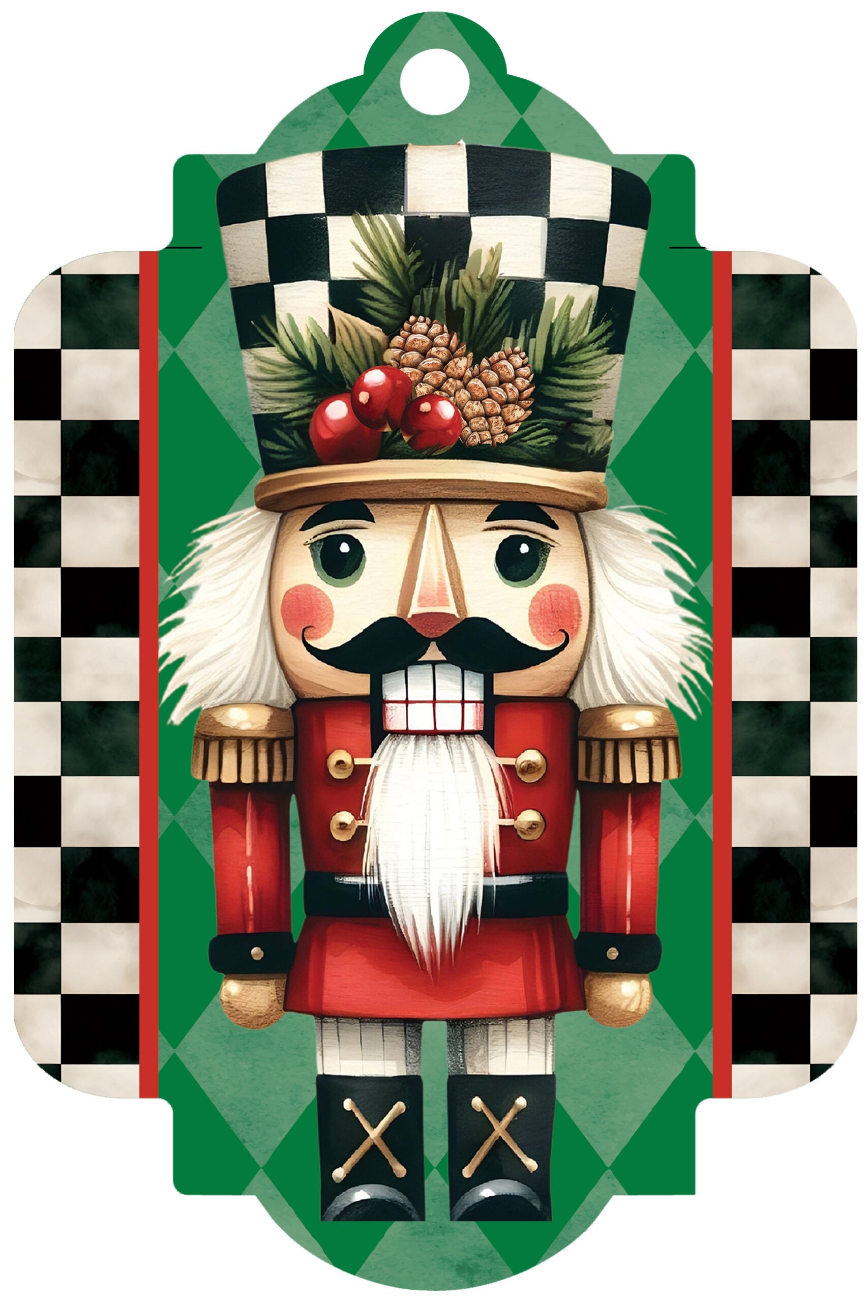 Deluxe Door Decor-Checked Nutcracker