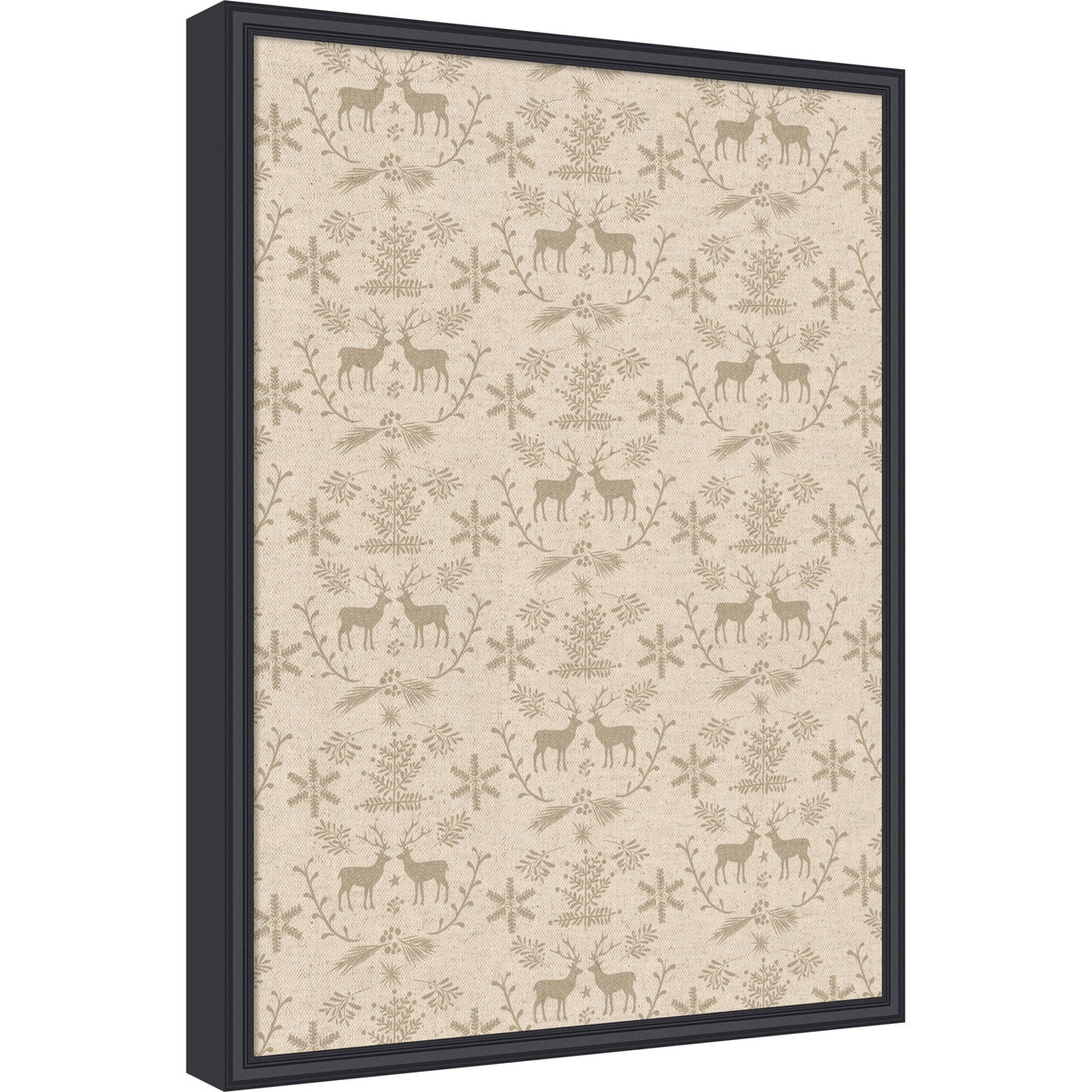 Framed Fabric Magnetic Board Reindeer Linen Wall Organization