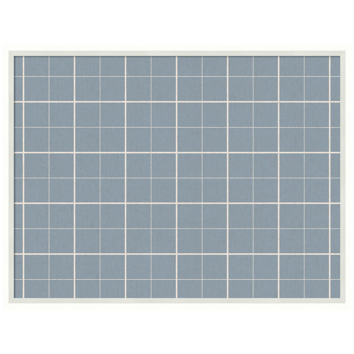 Framed Fabric Pinboard Light Blue Plaid Wall Organization