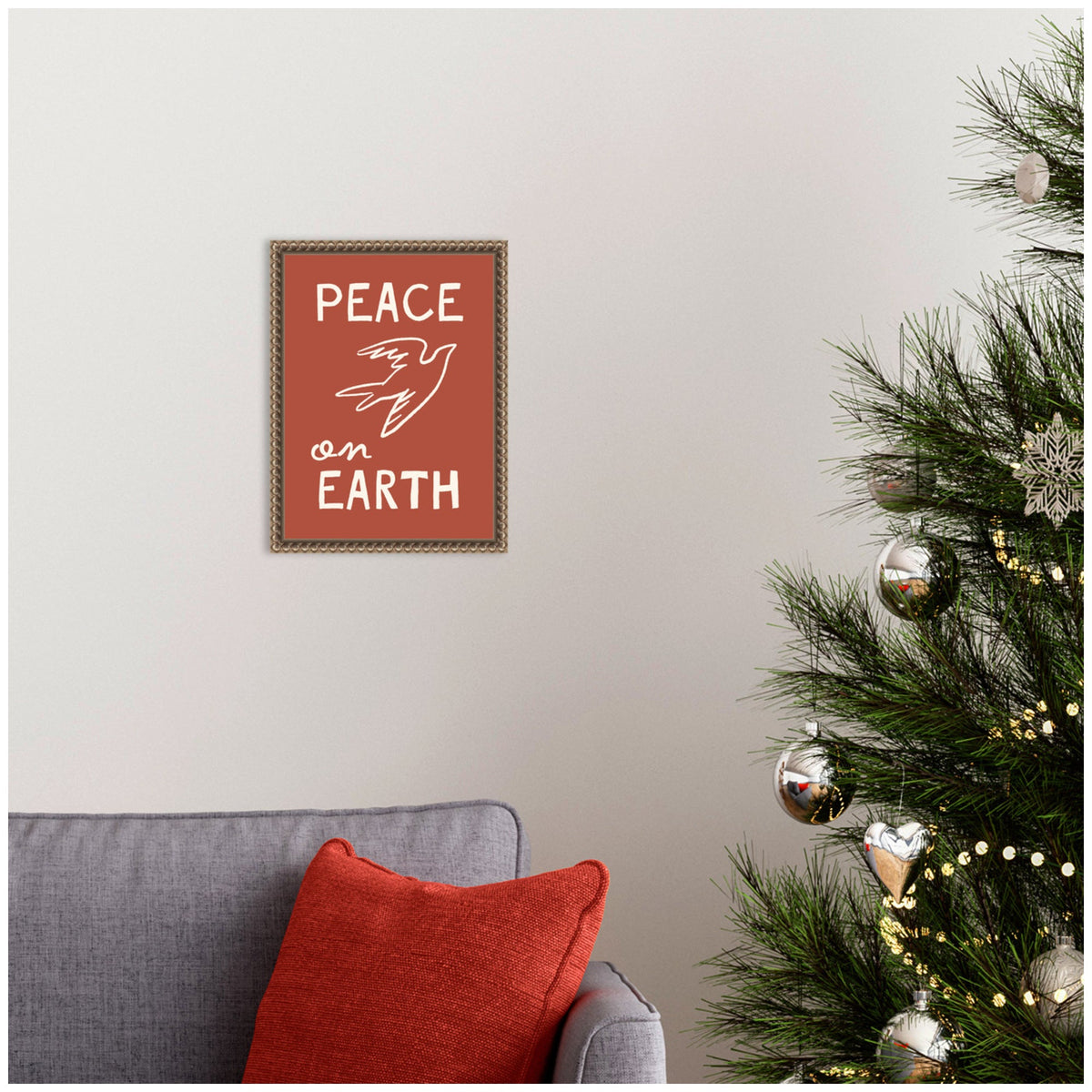 Peace on Earth by Kikiandnim Framed Canvas Wall Art Print
