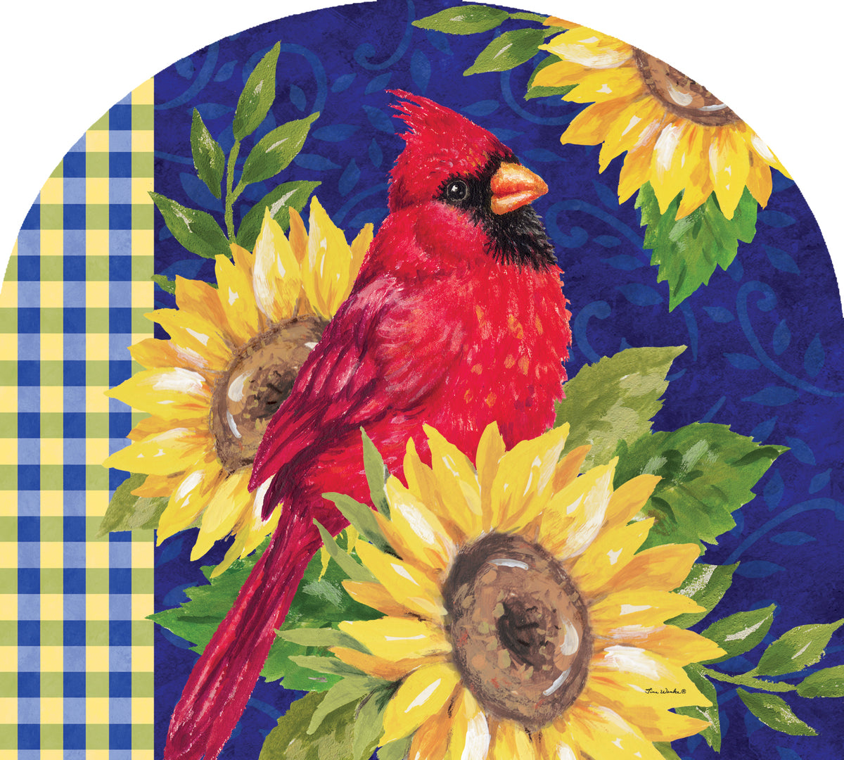 Cardinal and Sunflowers-Arbor Mate