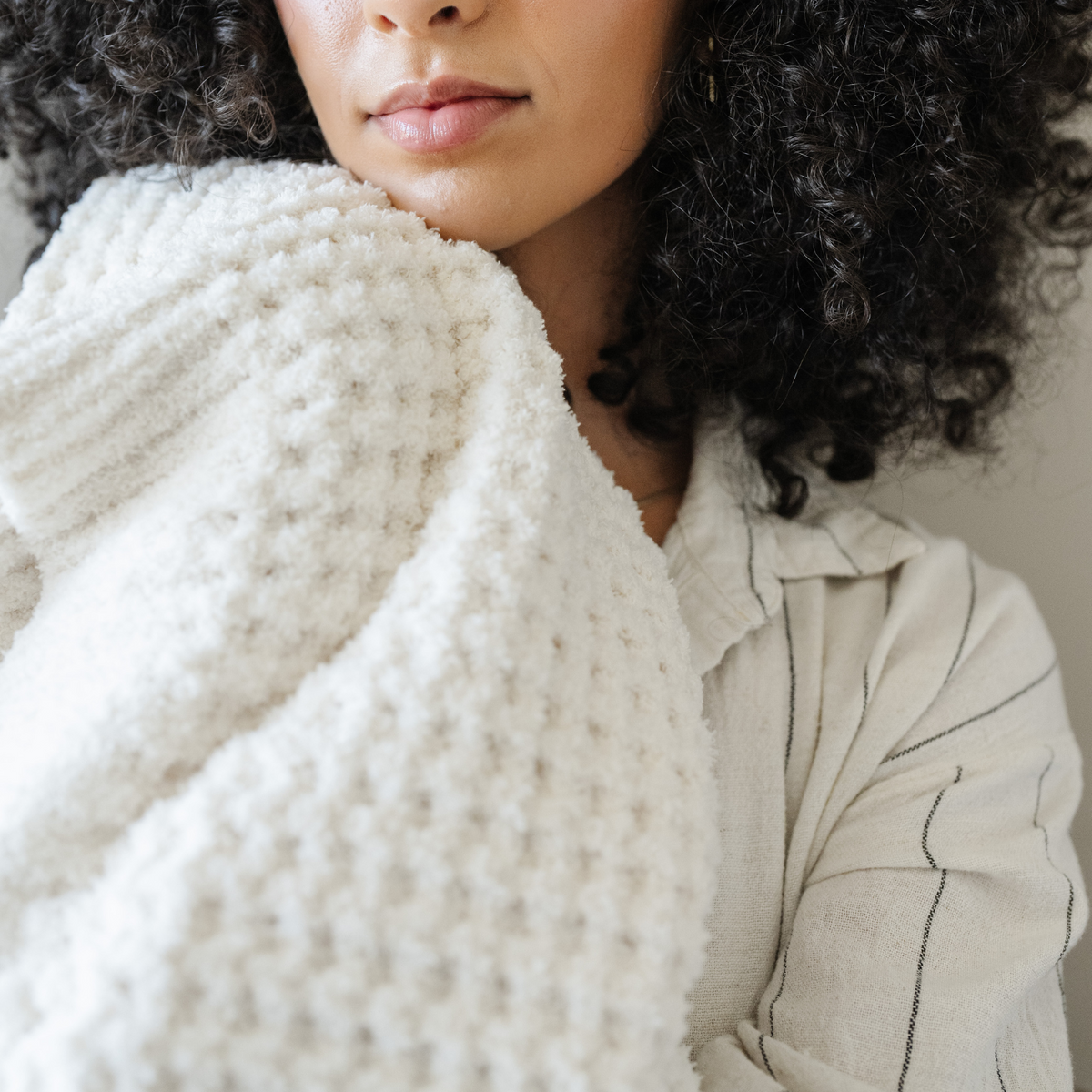 WAFFLE KNIT THROW BLANKETS