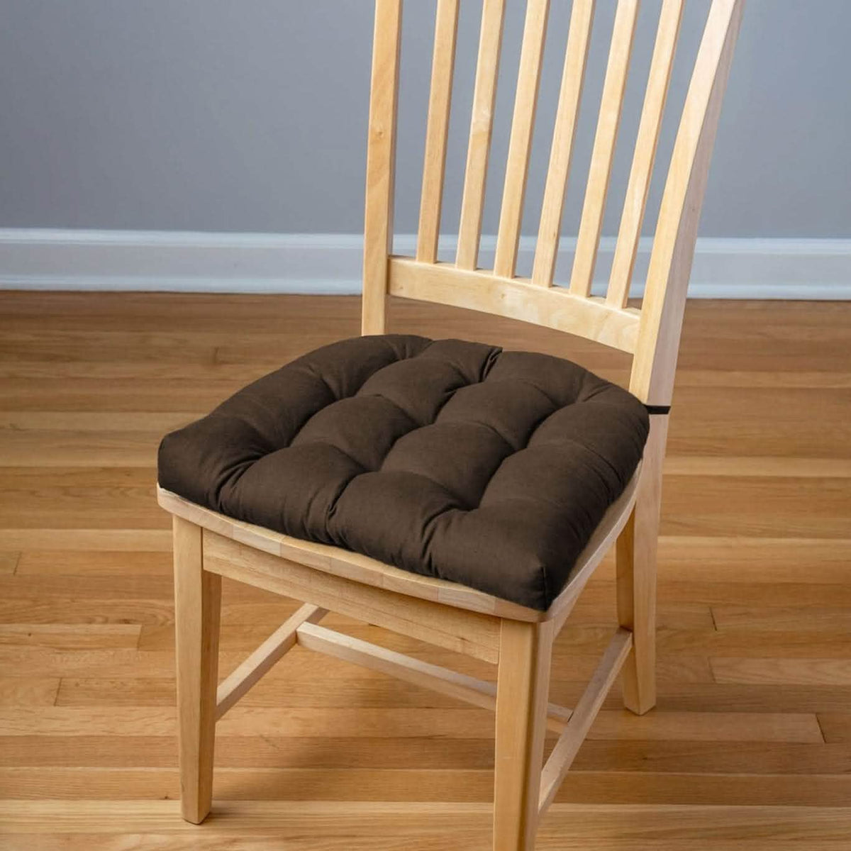 Cotton Duck Brown Solid Color Dining Chair Pads - Made in USA - 100% Cotton - Machine Washable