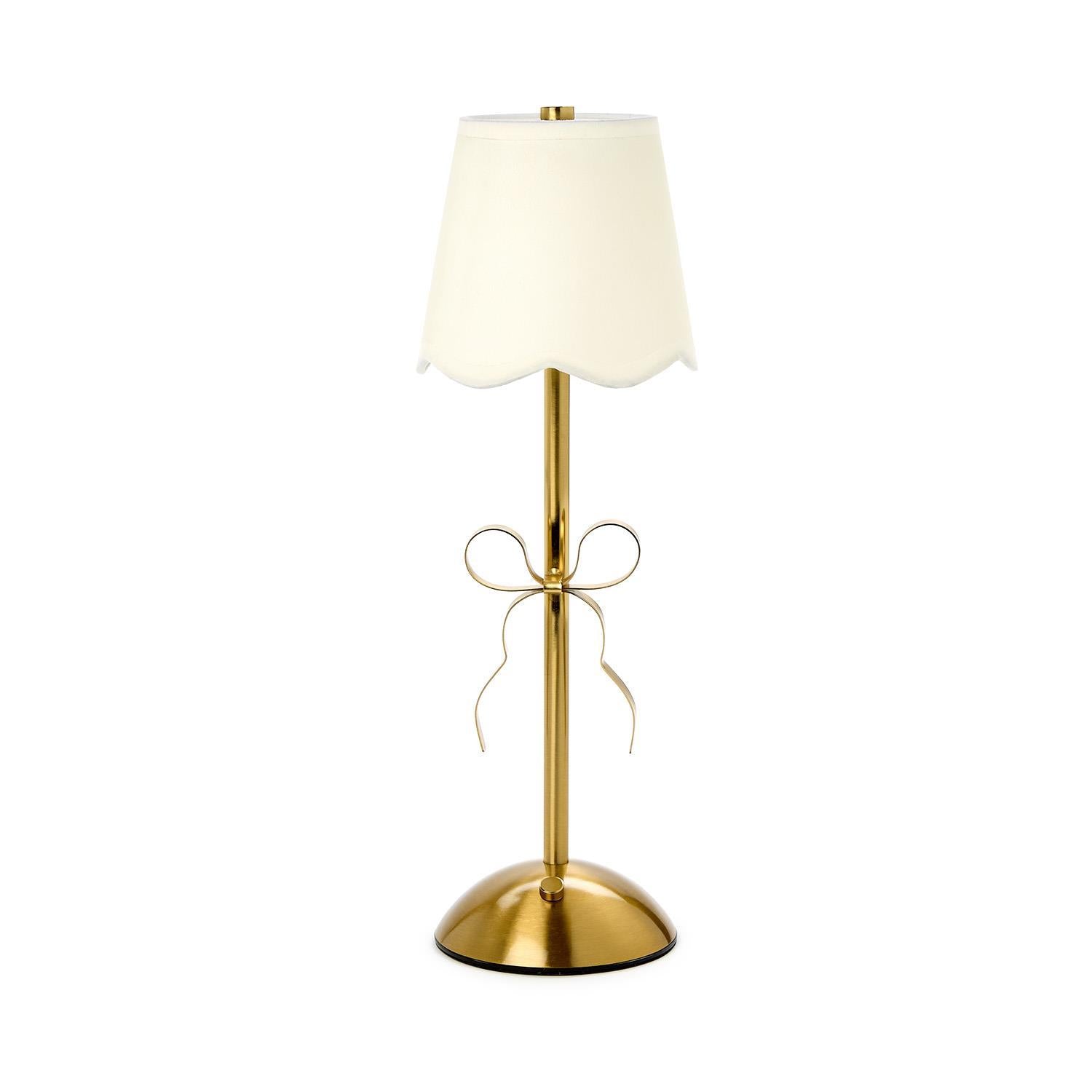 LED Portable Cordless Gold Bow Table Lamp