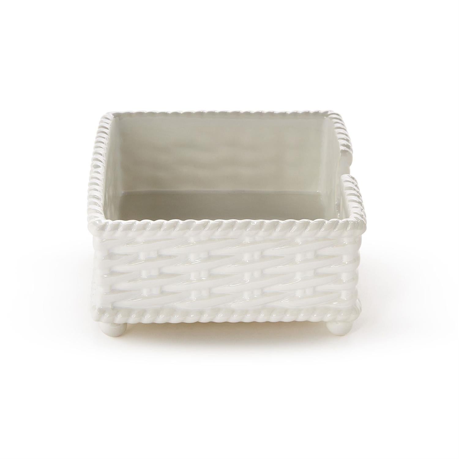 Basketweave Cocktail Napkin Holder - Ceramic