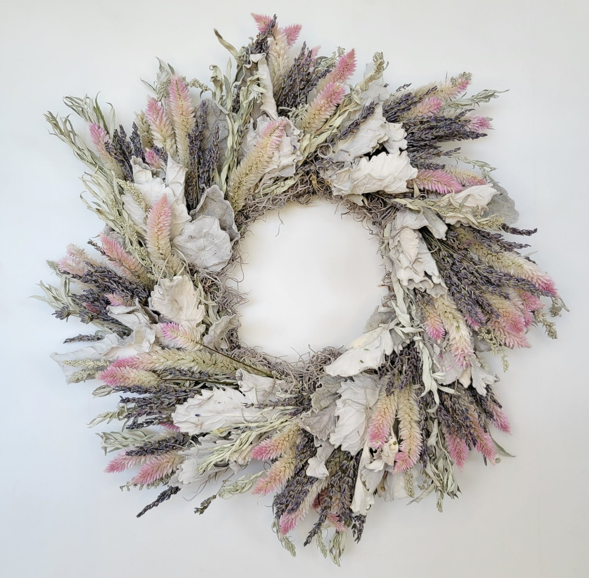 Handmade Dried Flower Wreath - Blush