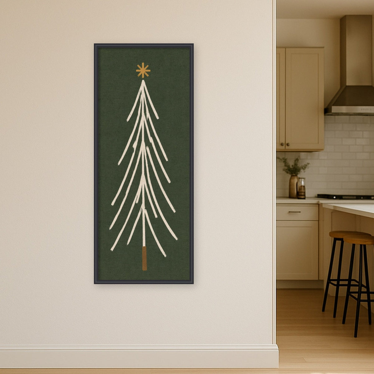 Kate and Laurel Framed Fabric Pinboard Minimalist Tree Panel