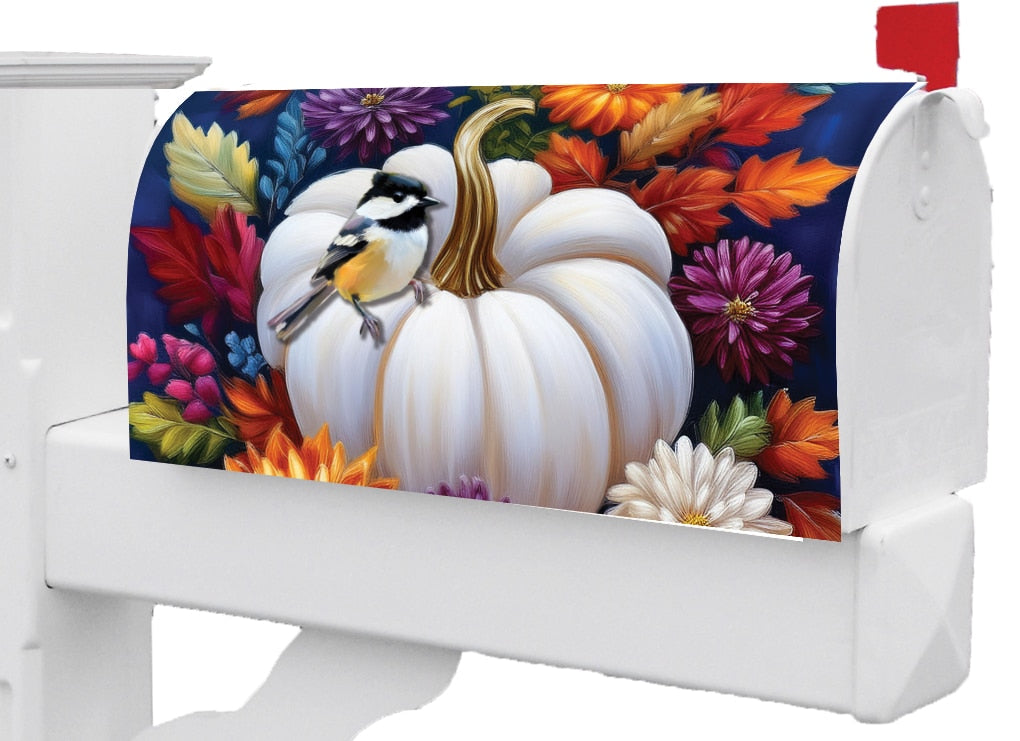 Mums & Chickadee-Mailbox Makeover