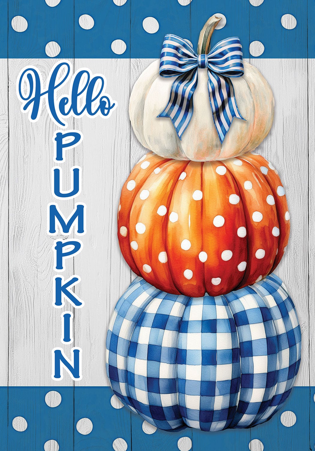 Gingham Pumpkin Stack-Flag