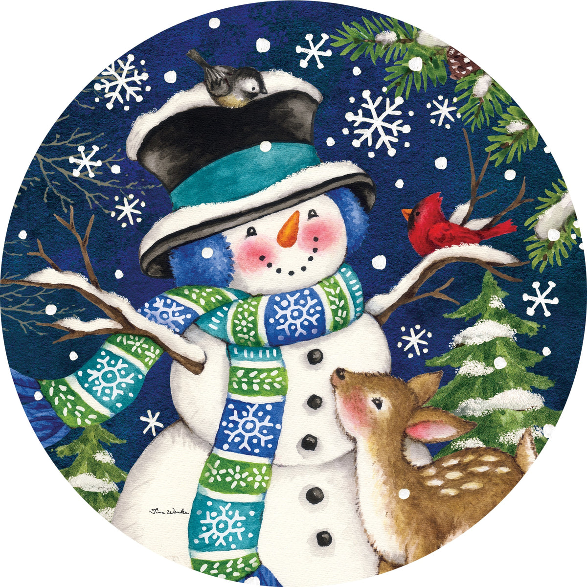 Woodland Snowman-Accent Magnet