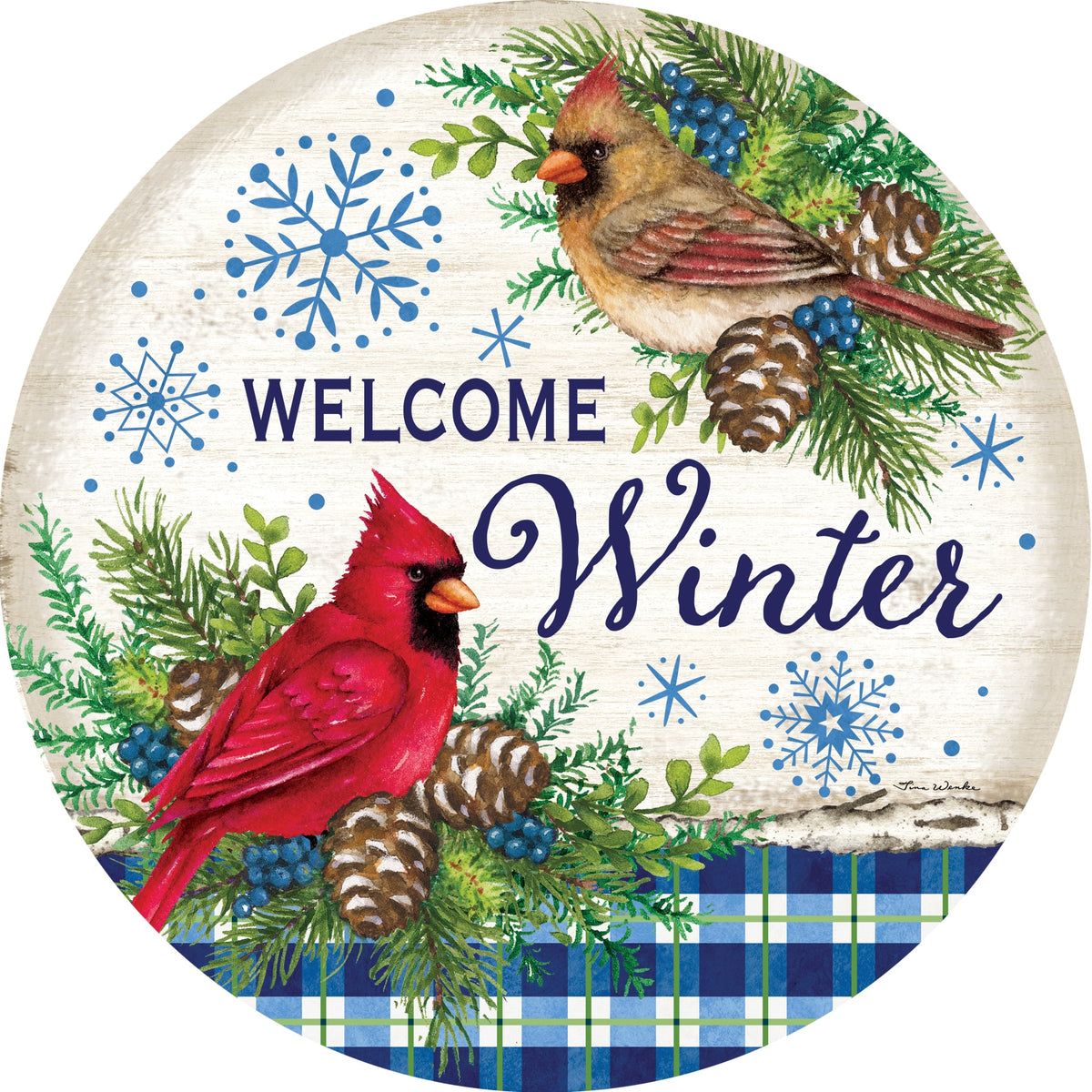 Winter Cardinals-Accent Magnet
