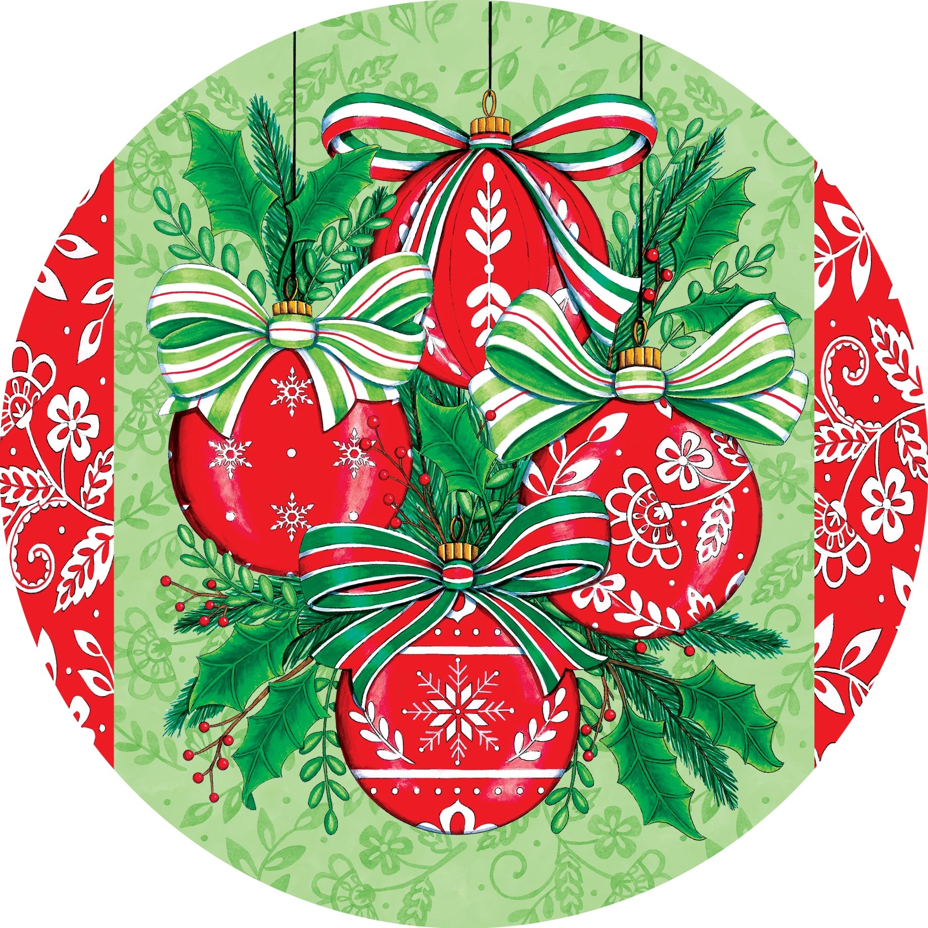 Red Ornaments-Accent Magnet