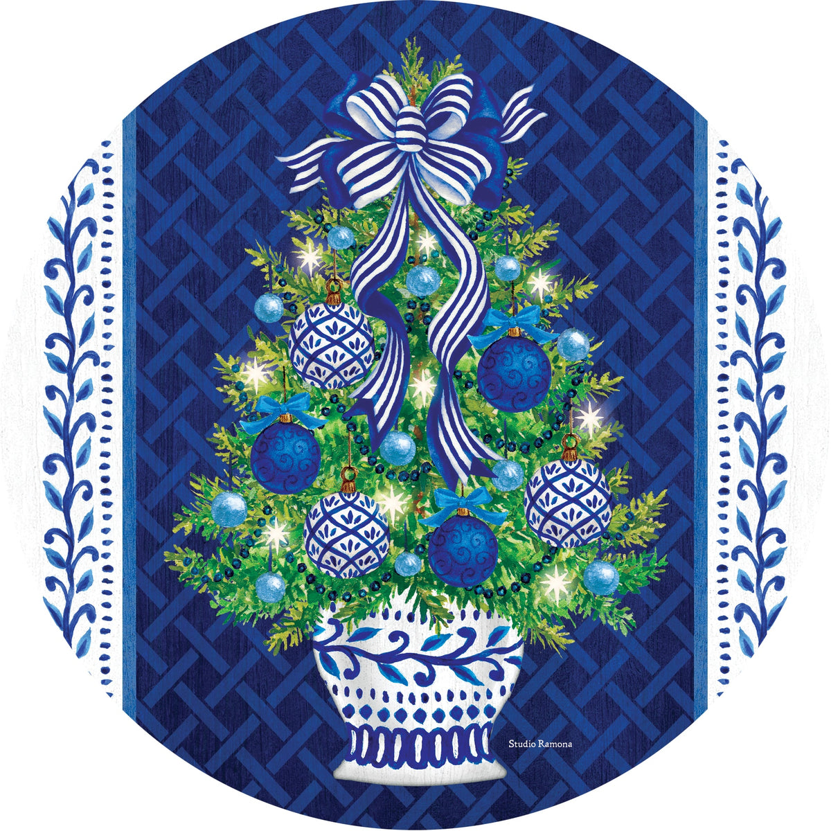 Chinoiserie Christmas Tree-Accent Magnet