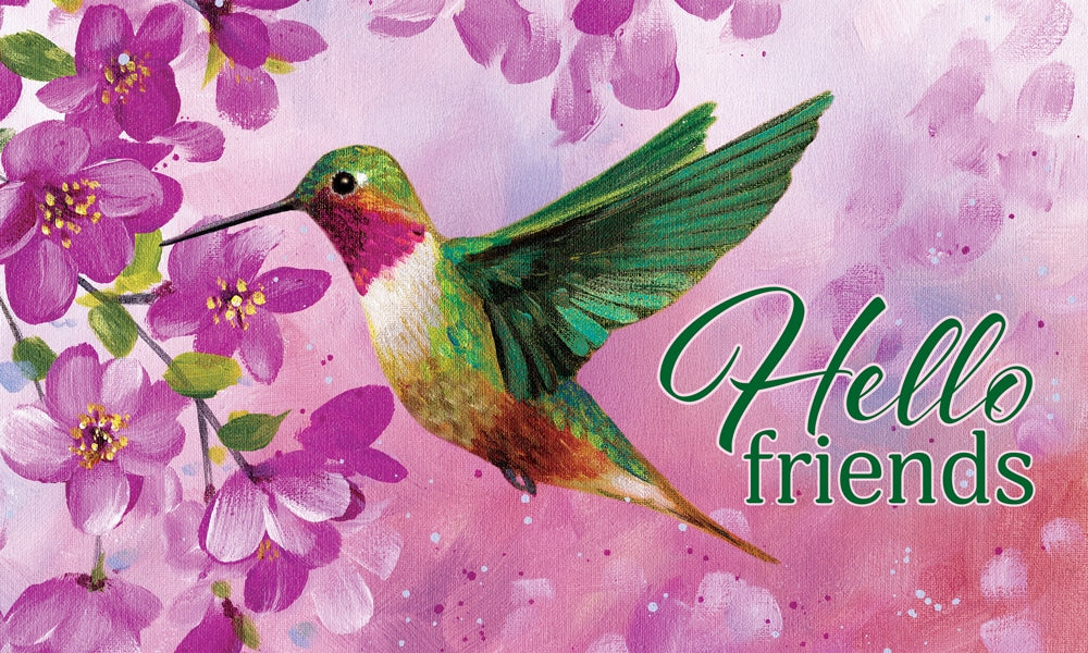 Floor Mat-Pink Hummingbird