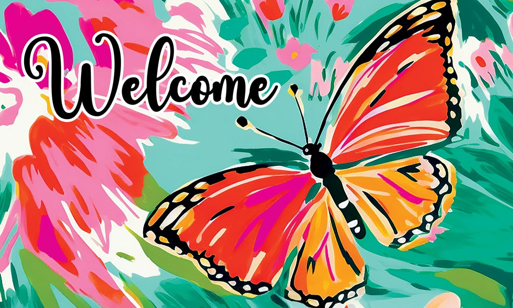 Floor Mat-Vibrant Butterflies