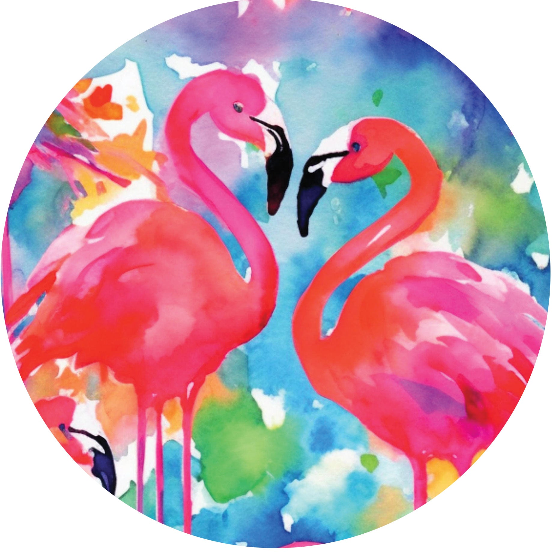 Watercolor Flamingos-Accent Magnet