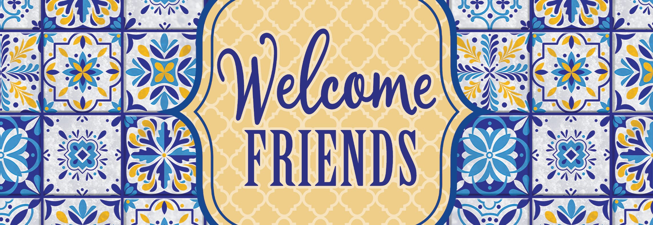 Signature Sign- Blue and Yellow Tile
