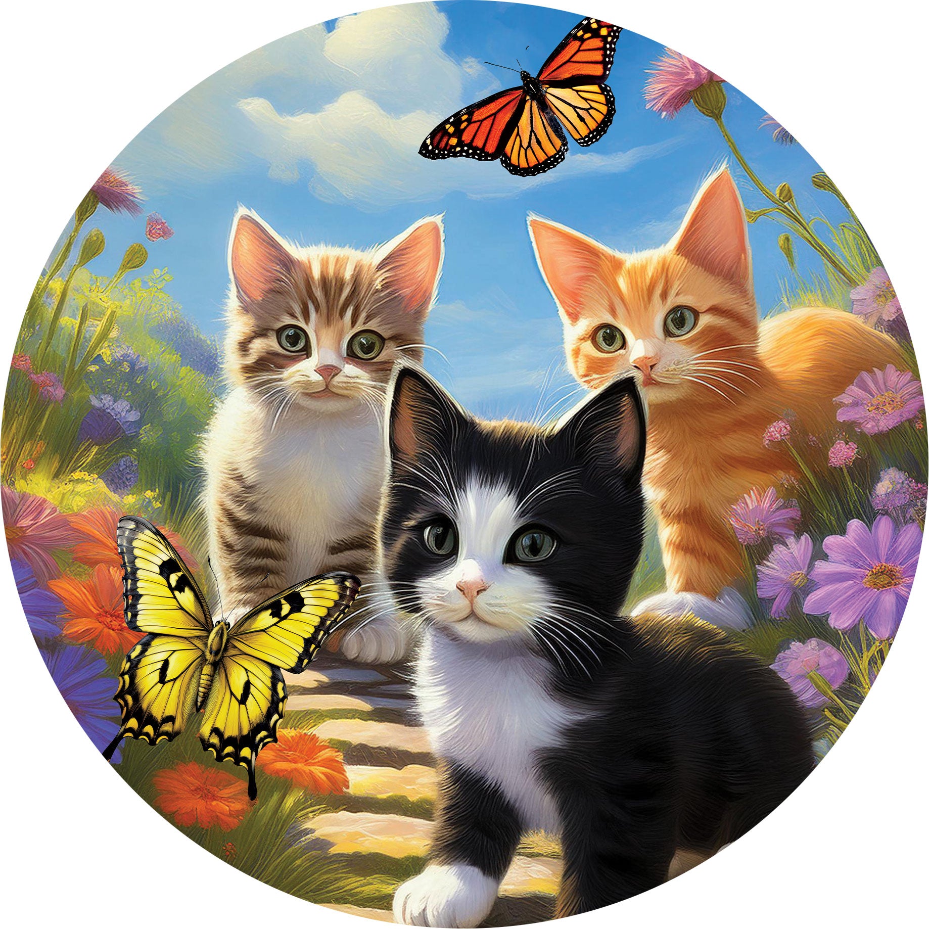 Kittens and Butterflies-Accent Magnet