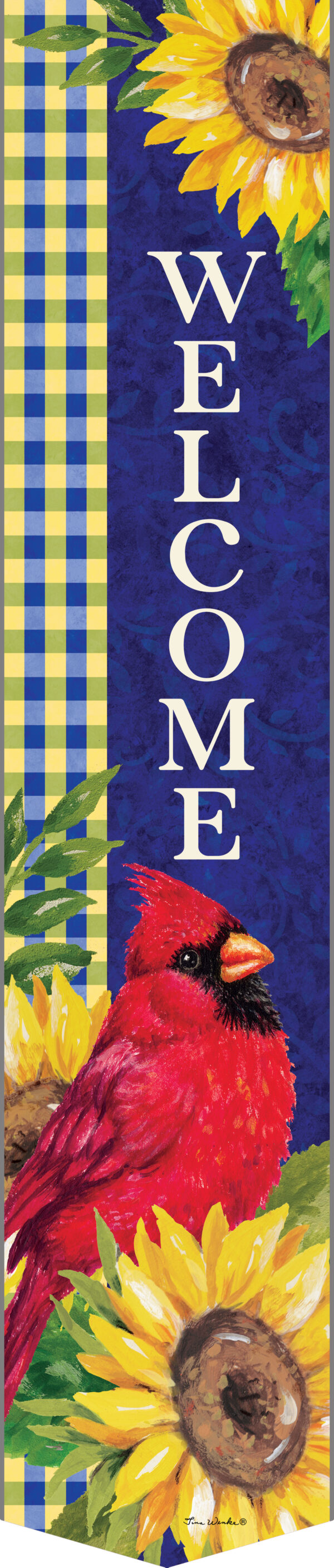 Cardinal and Sunflowers-Door Expression