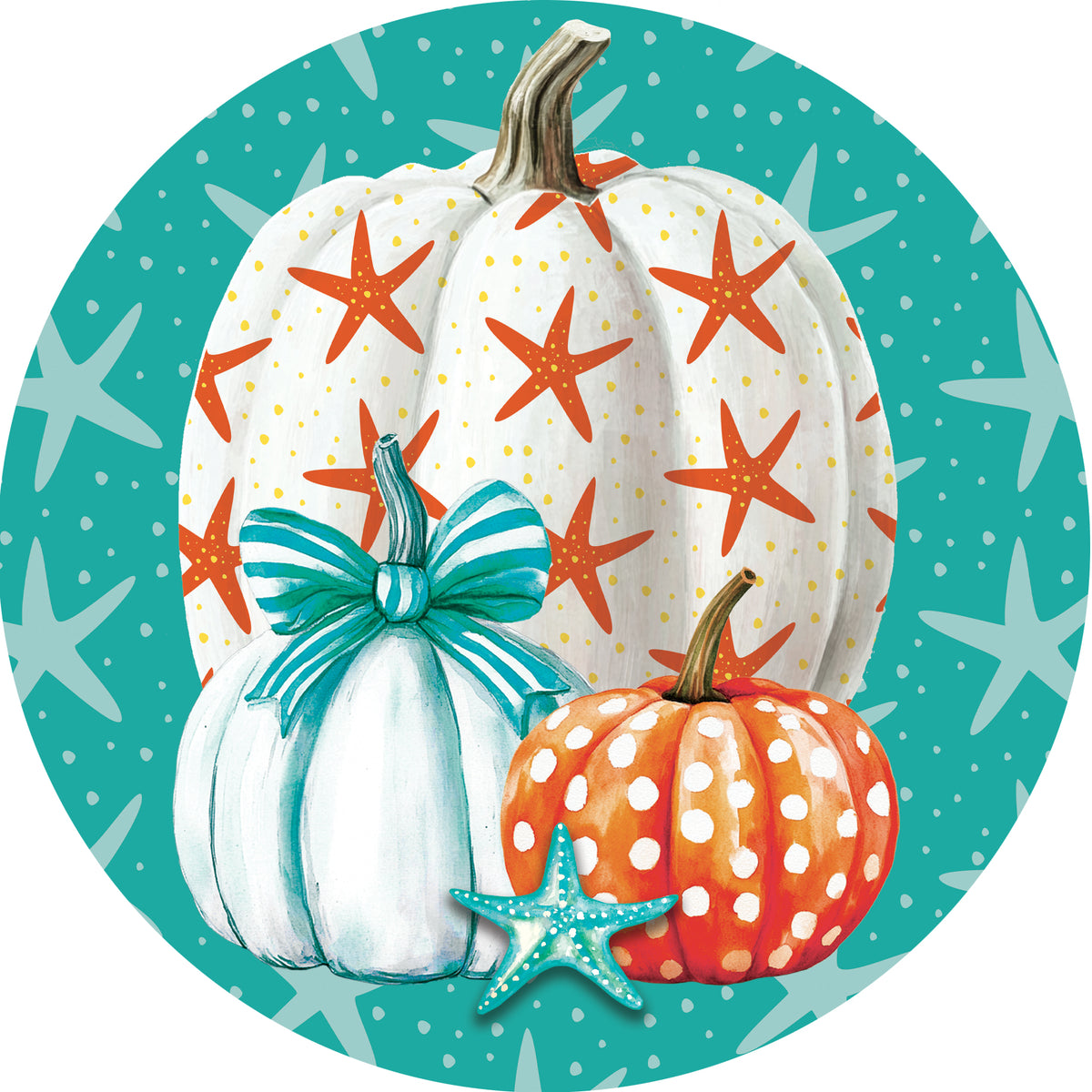 Starfish Pumpkin-Accent Magnet